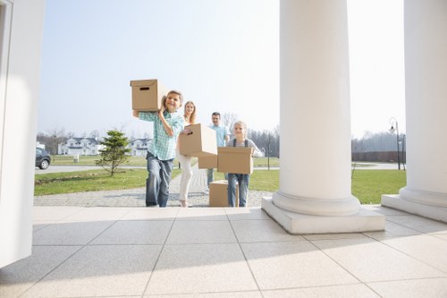 Removal van and moving team prepared for a Crystal Palace house move