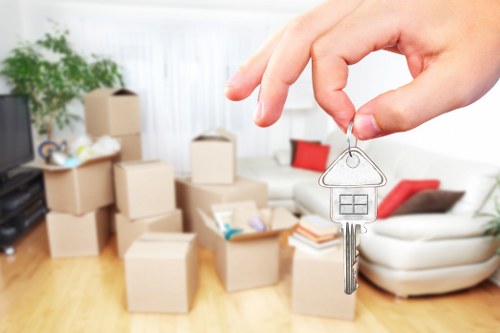 Packed household items ready for a move in Crystal Palace