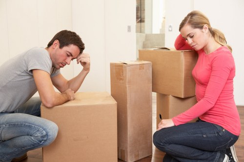 Careful loading of boxes and furniture during a flat removal