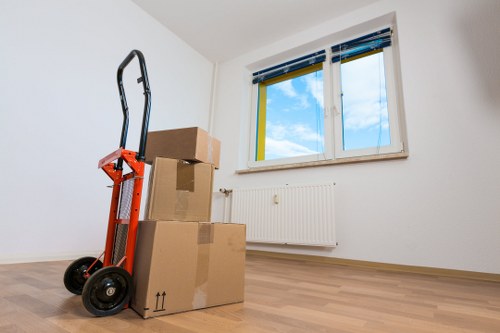Packing materials and moving boxes prepared for a local relocation